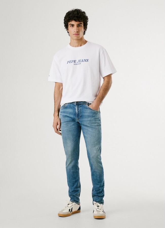 Pepe Jeans Tapered fit jeans van katoenmix model 'SPIKE' - Foto 4