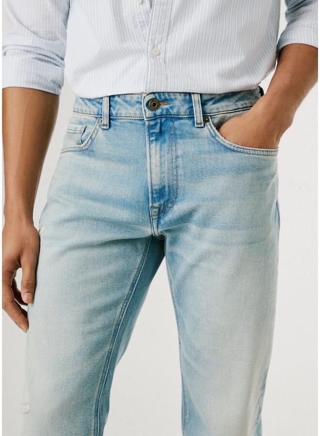 Pepe Jeans Tapered jeans STANLEY Decoratieve stiksels op de achterzakken