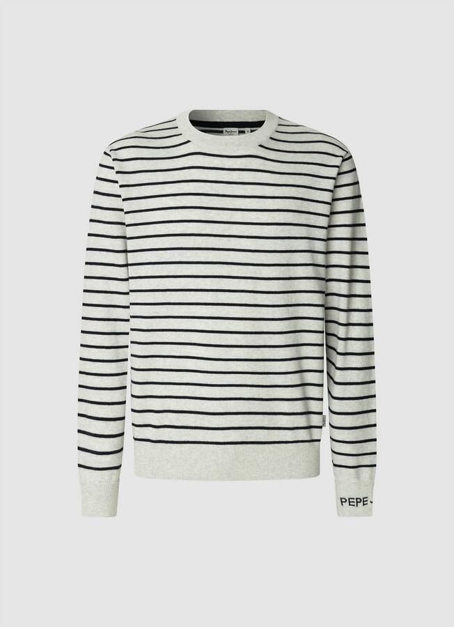 Pepe Jeans Trui met ronde hals ANDRE STRIPES met kasjmier-percentage gestreept - Foto 3