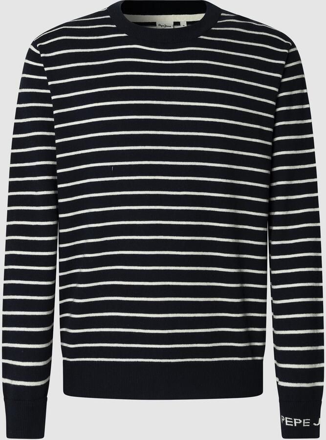 Pepe Jeans Trui met ronde hals ANDRE STRIPES met kasjmier-percentage gestreept