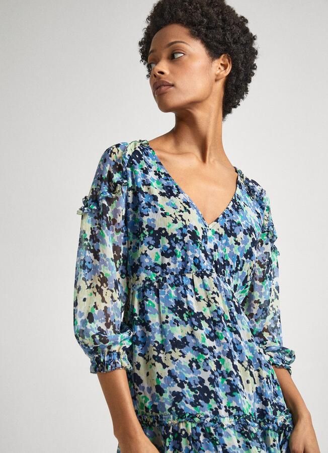 Pepe Jeans Tuniekjurk CARINA met v-hals en ruchesdetails - Foto 4