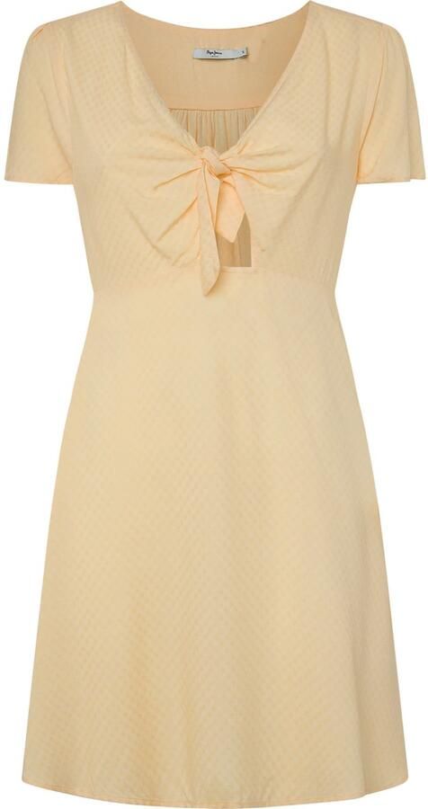 Pepe Jeans Zomerjurk NANI met knoopdetail bij de hals - Foto 6