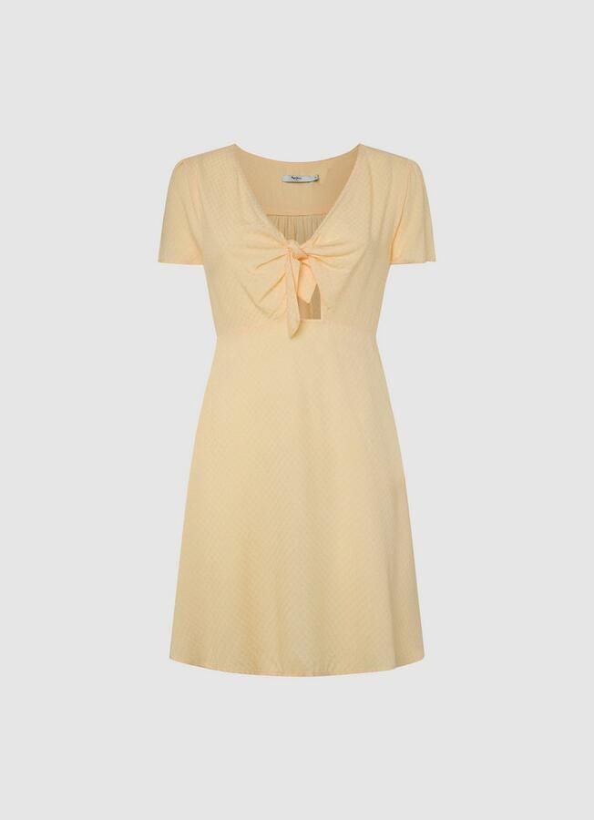 Pepe Jeans Zomerjurk NANI met knoopdetail bij de hals - Foto 4