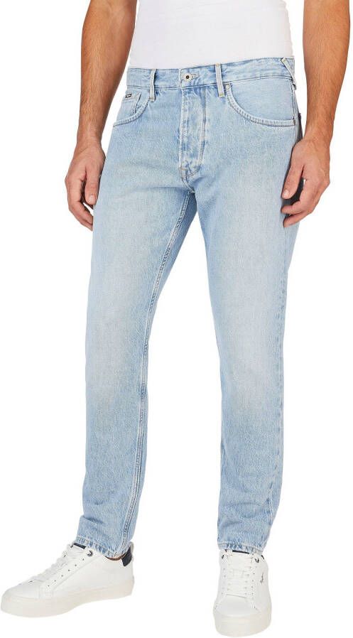 Pepe Jeans Reguliere Denim Jeans Blauw Patched Blue Heren