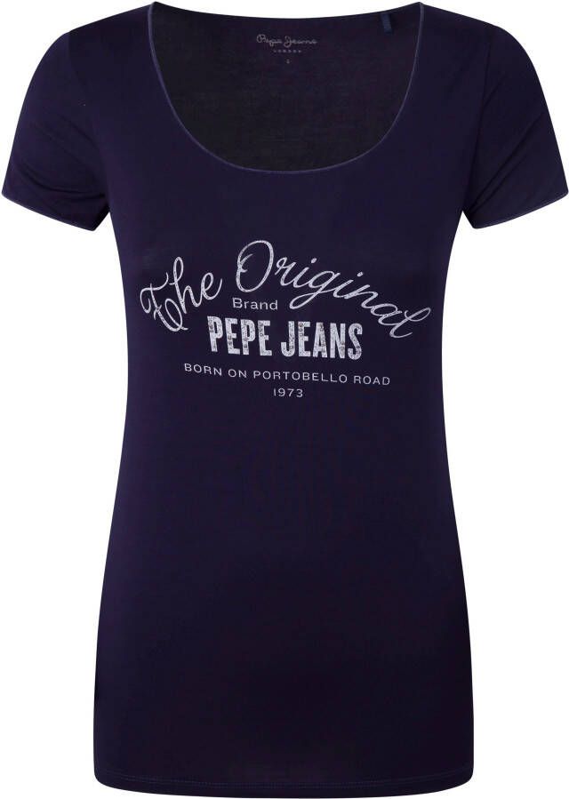 Pepe Jeans Shirt met korte mouwen Cameron met groot merkopschrift in vintage-stijl