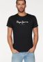 Pepe Jeans Zwarte Katoenen T-Shirt met Print Logo Black Heren - Thumbnail 2