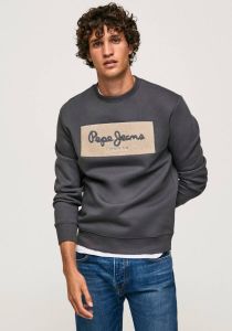 Pepe Jeans Sweatshirt met logo-flockprint model 'Sean'