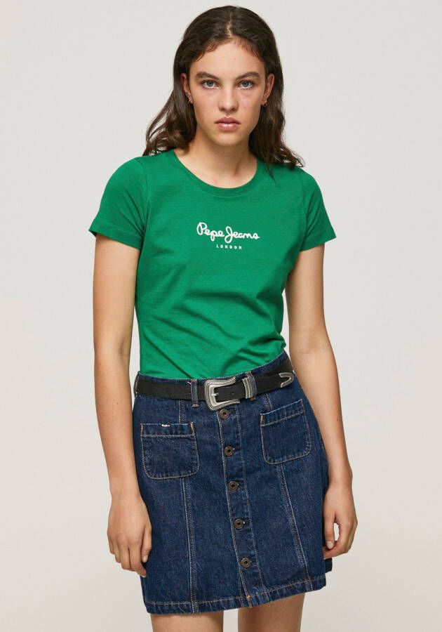Pepe Jeans T-shirt VIOLETTE aansluitende pasvorm en in eenvoudige unikleurige look