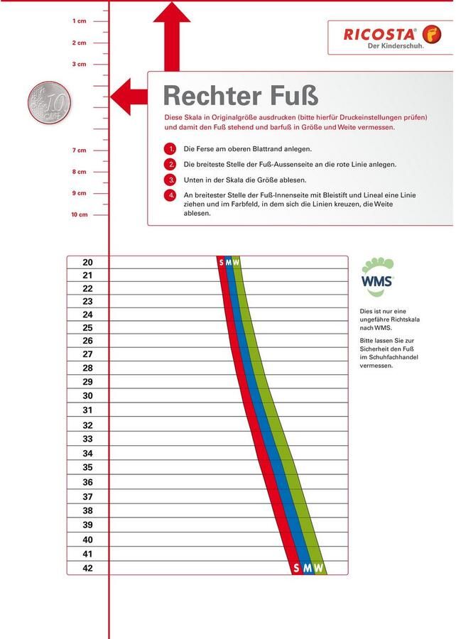 PEPINO by RICOSTA Babyschoentjes Cory 50 WMS: Midden Veterschoen met WMS-systeem leer maat sjabloon om te downloaden - Foto 7