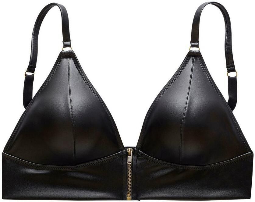 Petite fleur gold Bralette-bh zonder beugel in leerlook met rits kunstleer sexy lingerie - Foto 7