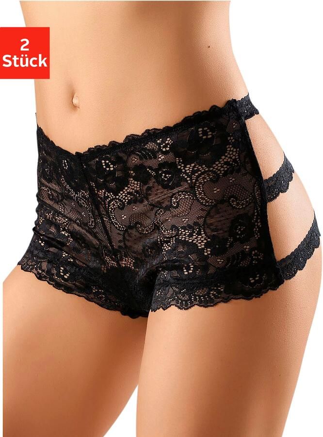 Petite fleur gold Hipster met open kruisje in aantrekkelijke dubbele verpakking met modieuze kantbanden lingerie - Foto 5