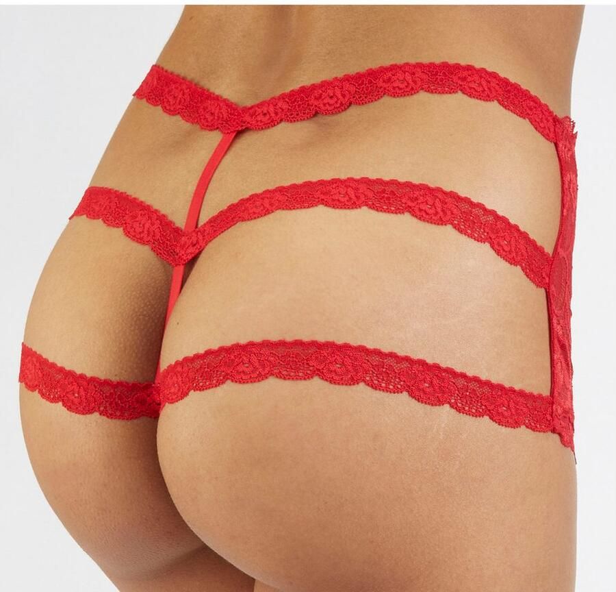 Petite fleur gold Hipster met open kruisje in aantrekkelijke dubbele verpakking met modieuze kantbanden lingerie - Foto 2