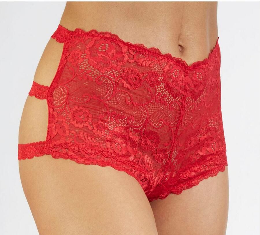 Petite fleur gold Hipster met open kruisje in aantrekkelijke dubbele verpakking met modieuze kantbanden lingerie - Foto 3