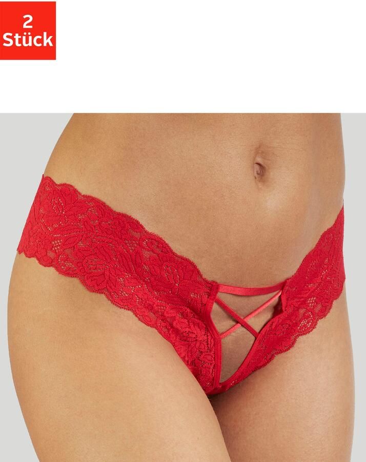 Petite fleur gold Hipster met open kruisje in voordelige dubbele verpakking met edele veters lingerie (Set van 2) - Foto 7