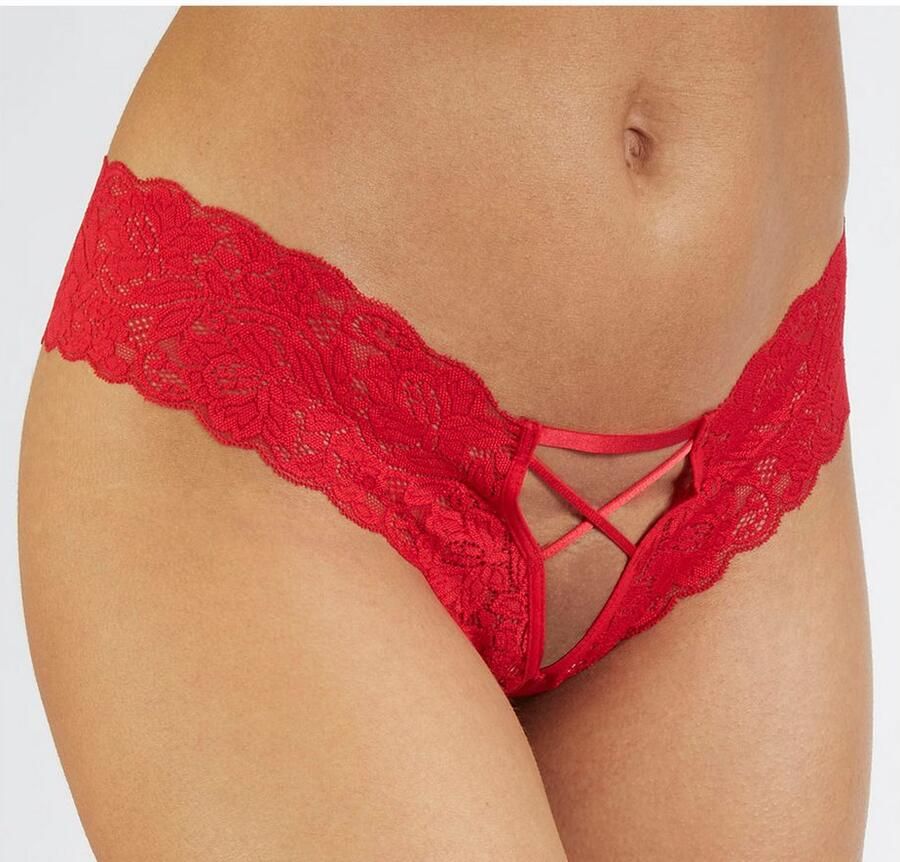 Petite fleur gold Hipster met open kruisje in voordelige dubbele verpakking met edele veters lingerie (Set van 2)