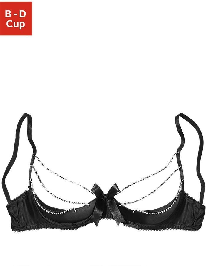 Petite fleur gold Kwart-bh met beugels en stras-kettingen sexy lingerie sexy ondergoed