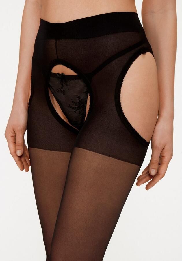 Petite fleur gold Open panty met geïmiteerde strapsgordel - Foto 4