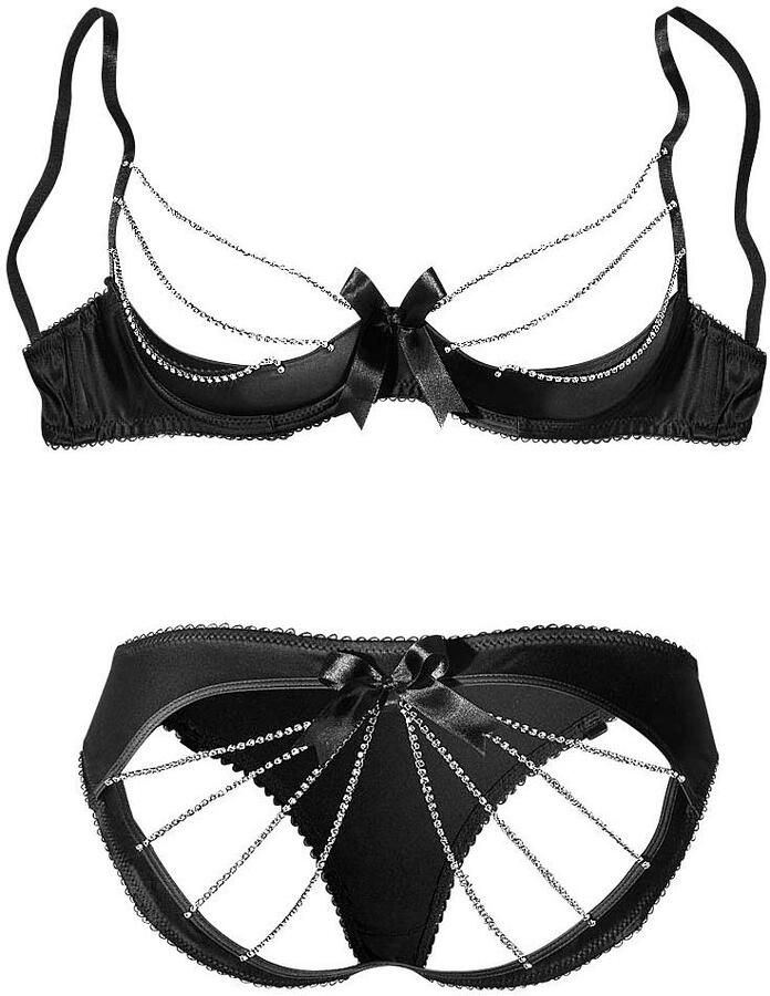 Petite fleur gold Slip-ouvert met strasketting op het zitvlak - Foto 3