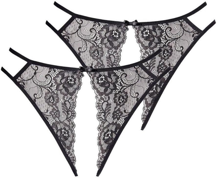 Petite fleur gold Slip-ouvert van bloemige kant in aantrekkelijke dubbele verpakking lingerie (Set van 2)