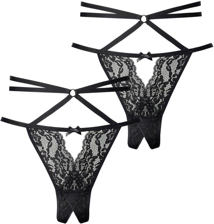 Petite fleur gold String-ouvert in sexy bandjes-look (2 stuks Set van 2)