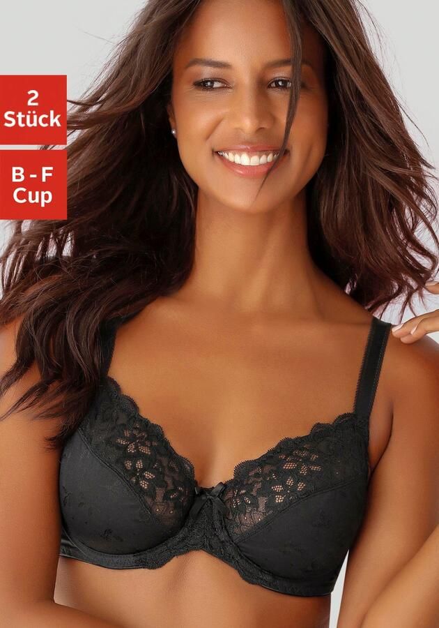 Petite fleur Beugel-bh met elastische kant dessous (Set van 2) - Foto 5