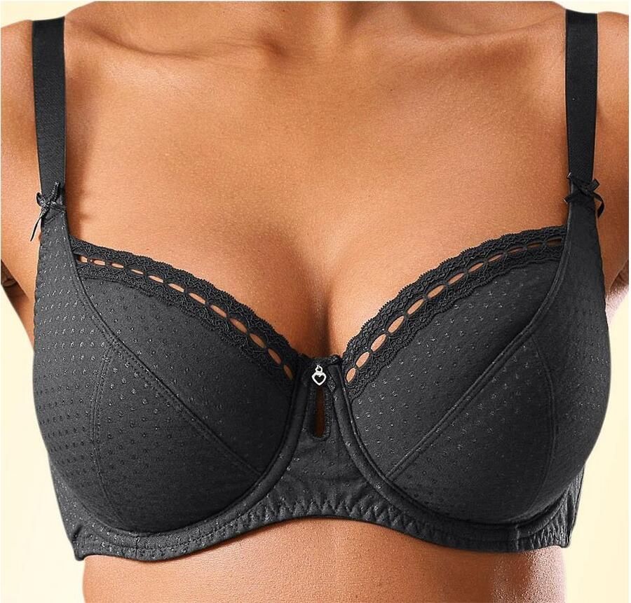 Petite fleur Beugel-bh van katoen-jacquard in dirndl-model dessous (Set van 2)