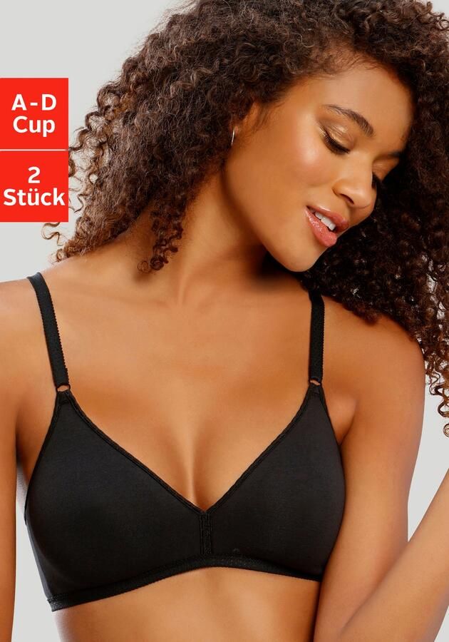 Petite fleur Bralette-bh zonder beugel van aangenaam zachte katoenkwaliteit basic (Set van 2) - Foto 6