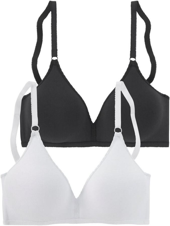 Petite fleur Bralette-bh zonder beugel van aangenaam zachte katoenkwaliteit basic (Set van 2) - Foto 3