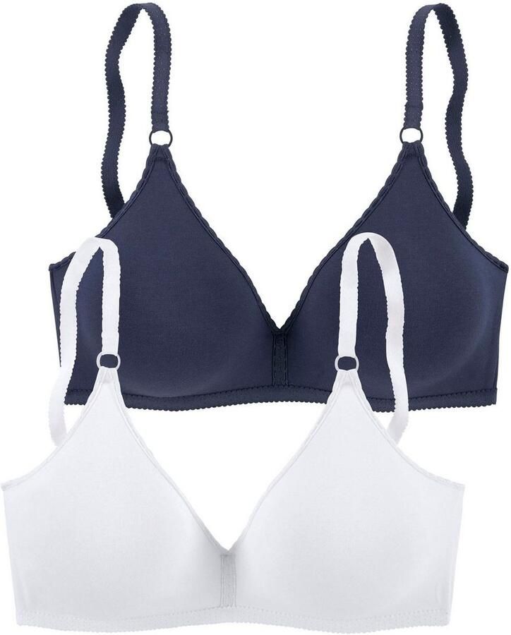Petite fleur Bralette-bh zonder beugel van aangenaam zachte katoenkwaliteit basic (Set van 2) - Foto 3