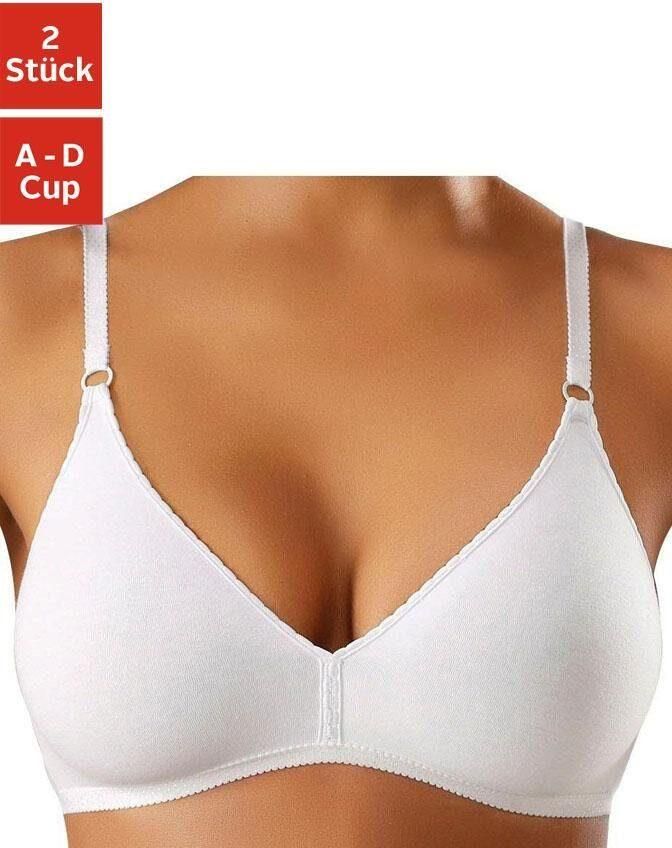 Petite fleur Bralette-bh zonder beugel van aangenaam zachte katoenkwaliteit basic (Set van 2) - Foto 3