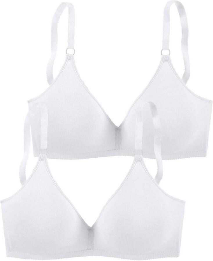 Petite fleur Bralette-bh zonder beugel van aangenaam zachte katoenkwaliteit basic (Set van 2)