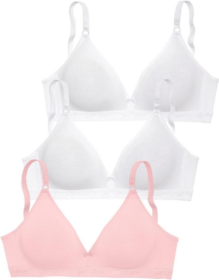 Petite fleur Bralette-bh zonder beugels in een driehoekige vorm gemaakt van katoen(Set van 3) - Foto 3