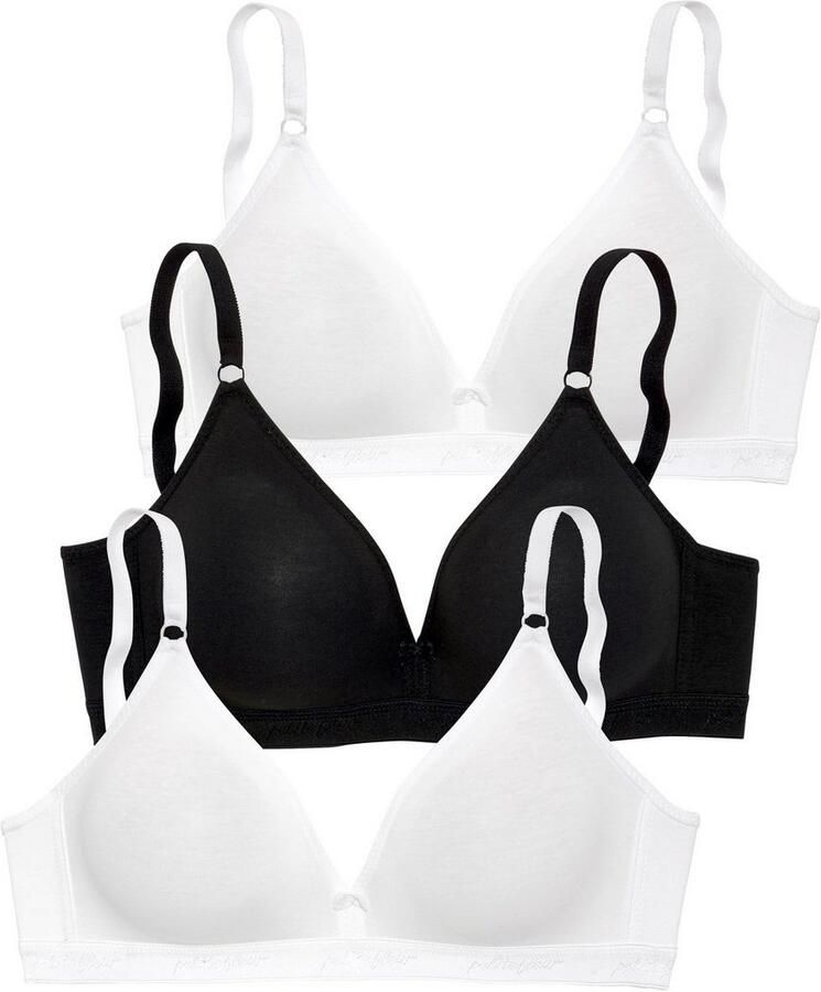 Petite fleur Bralette-bh zonder beugels in een driehoeksvorm gemaakt van prachtig katoen (Set van 3) - Foto 7