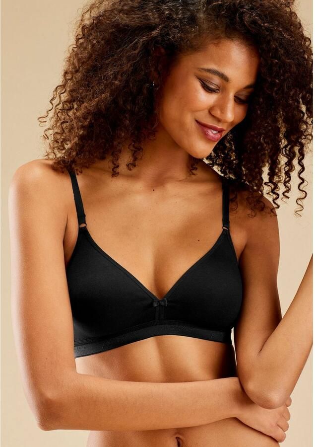 Petite fleur Bralette-bh zonder beugels in een driehoeksvorm gemaakt van prachtig katoen (Set van 3) - Foto 4