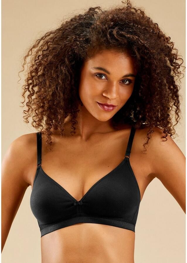 Petite fleur Bralette-bh zonder beugels in een driehoeksvorm gemaakt van prachtig katoen (Set van 3) - Foto 2