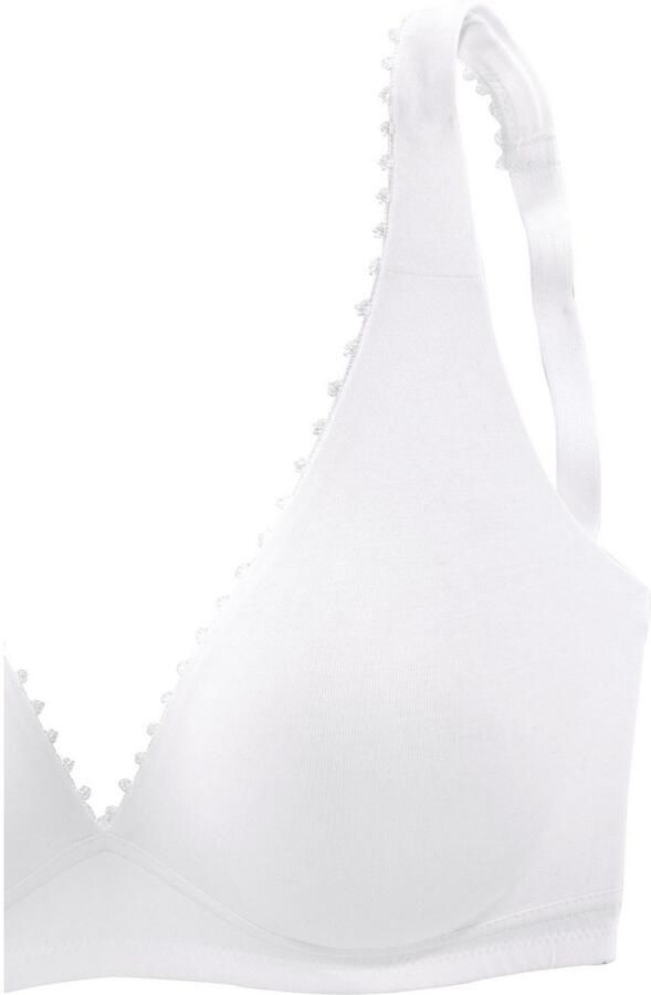 Petite fleur Bralette-bh zonder beugels in high-apex vorm met sierlijke randen basic lingerie (Set van 2)
