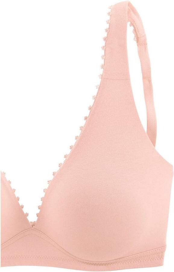 Petite fleur Bralette-bh zonder beugels in high-apex vorm met sierlijke randen basic lingerie (Set van 2) - Foto 3