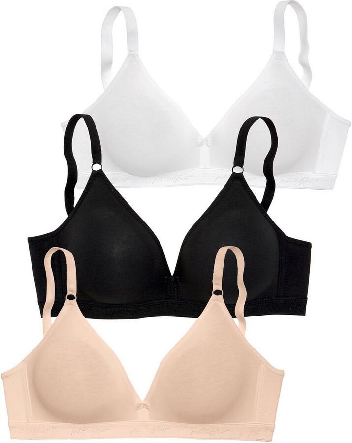 Petite fleur Bralette-bh zonder beugels in triangel-vorm van katoen basic lingerie (Set van 3) - Foto 10