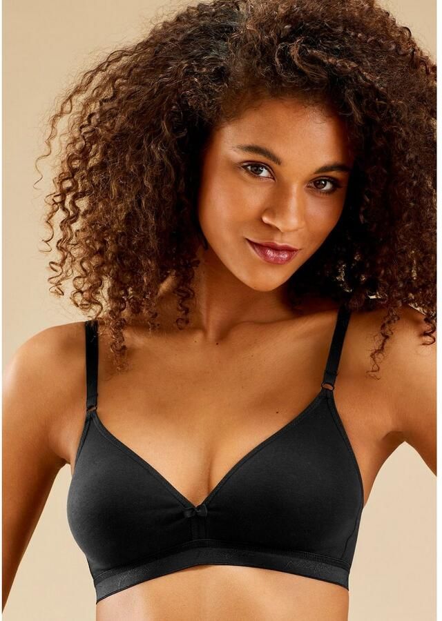 Petite fleur Bralette-bh zonder beugels in triangel-vorm van katoen basic lingerie (Set van 3)