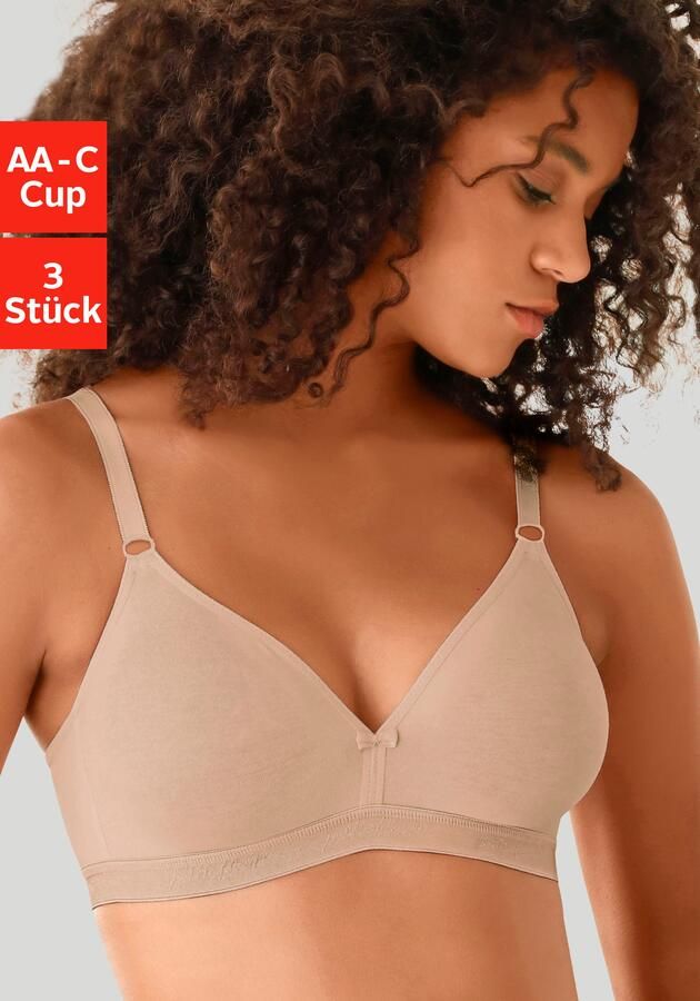 Petite fleur Bralette-bh zonder beugels in triangel-vorm van katoen basic lingerie (Set van 3) - Foto 8