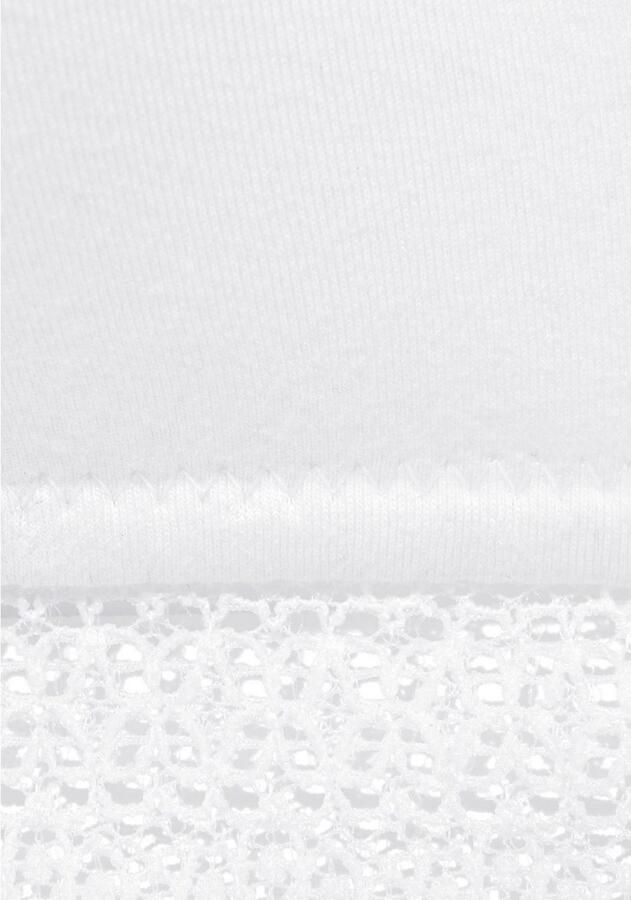 Petite fleur Bralette-bh zonder beugels met kanten band gemaakt van zacht katoen basic lingerie (Set van 2) - Foto 3