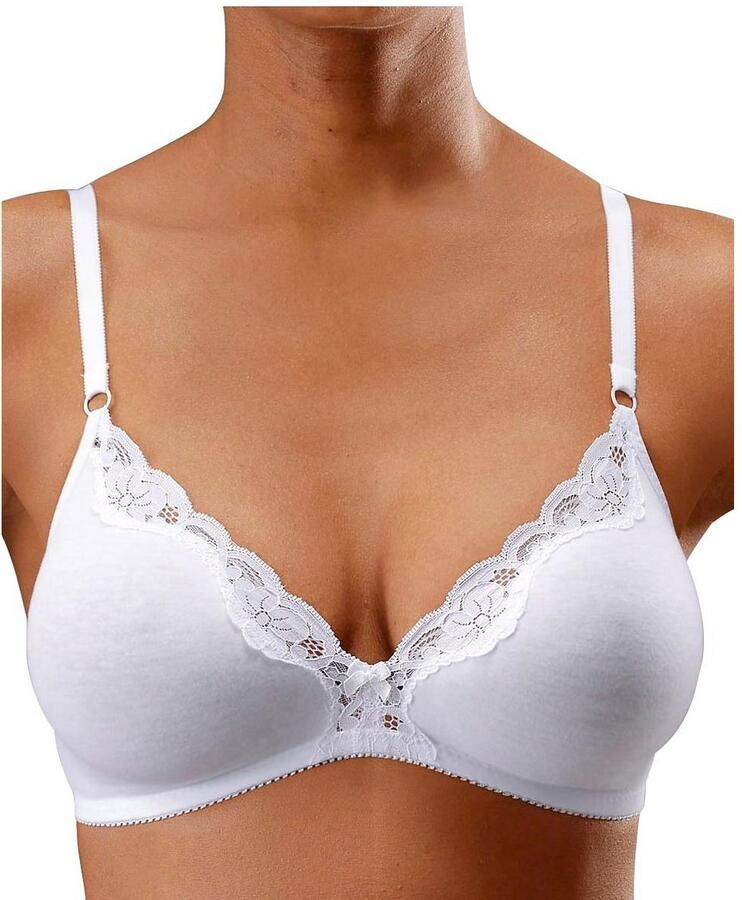 Petite fleur Bralette-bh zonder beugels van katoen met kant (Set van 2) - Foto 2