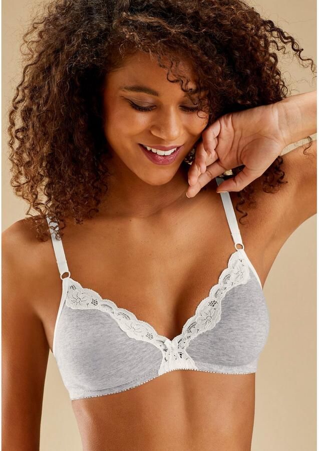 Petite fleur Bralette-bh zonder beugels van katoen met kant (Set van 2) - Foto 5