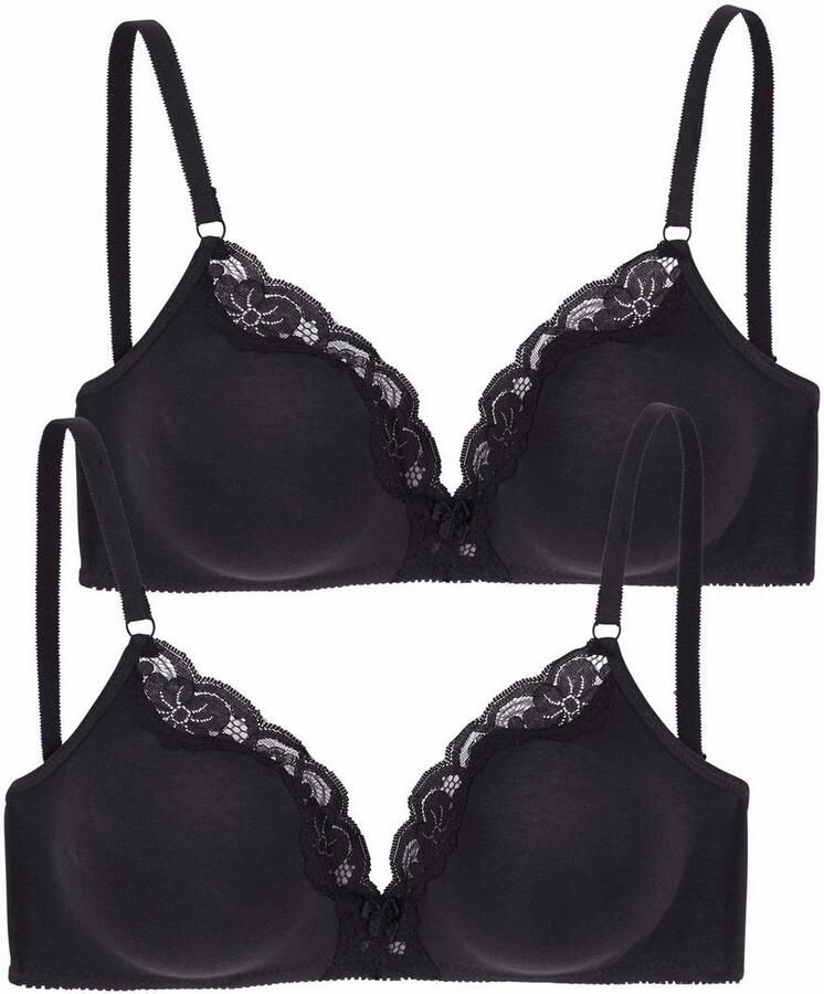 Petite fleur Bralette-bh zonder beugels van katoen met kant (Set van 2) - Foto 7