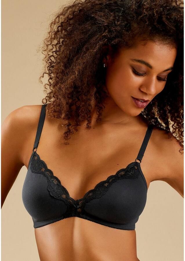 Petite fleur Bralette-bh zonder beugels van katoen met kant (Set van 2) - Foto 3