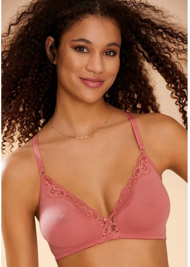Petite fleur Bralette-bh zonder beugels van katoen met kant (Set van 2)