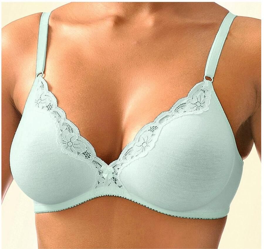 Petite fleur Bralette-bh zonder beugels van katoen met kant (Set van 2)