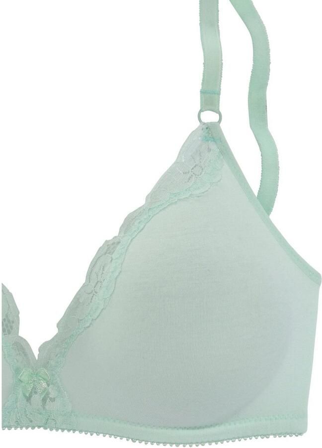 Petite fleur Bralette-bh zonder beugels van katoen met kant (Set van 2) - Foto 4