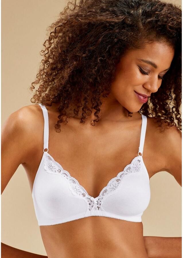 Petite fleur Bralette-bh zonder beugels van katoen met kant (Set van 2) - Foto 7