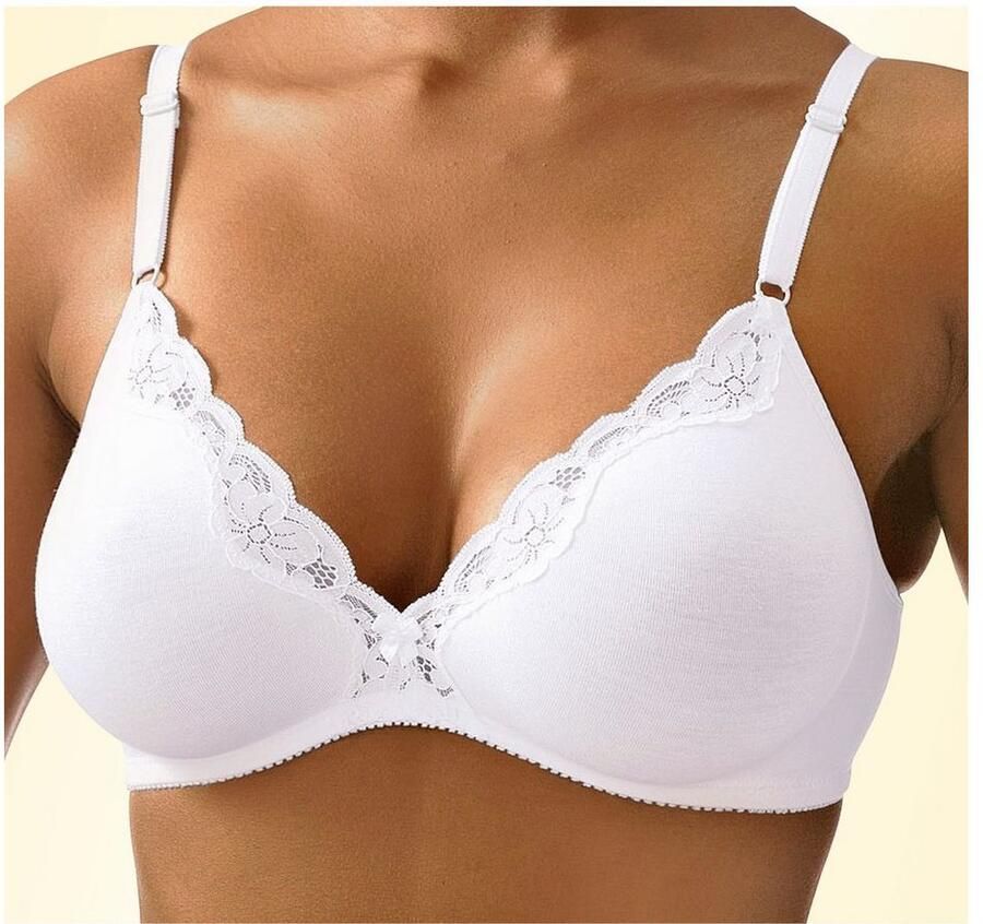 Petite fleur Bralette-bh zonder beugels van katoen met kant (Set van 2)